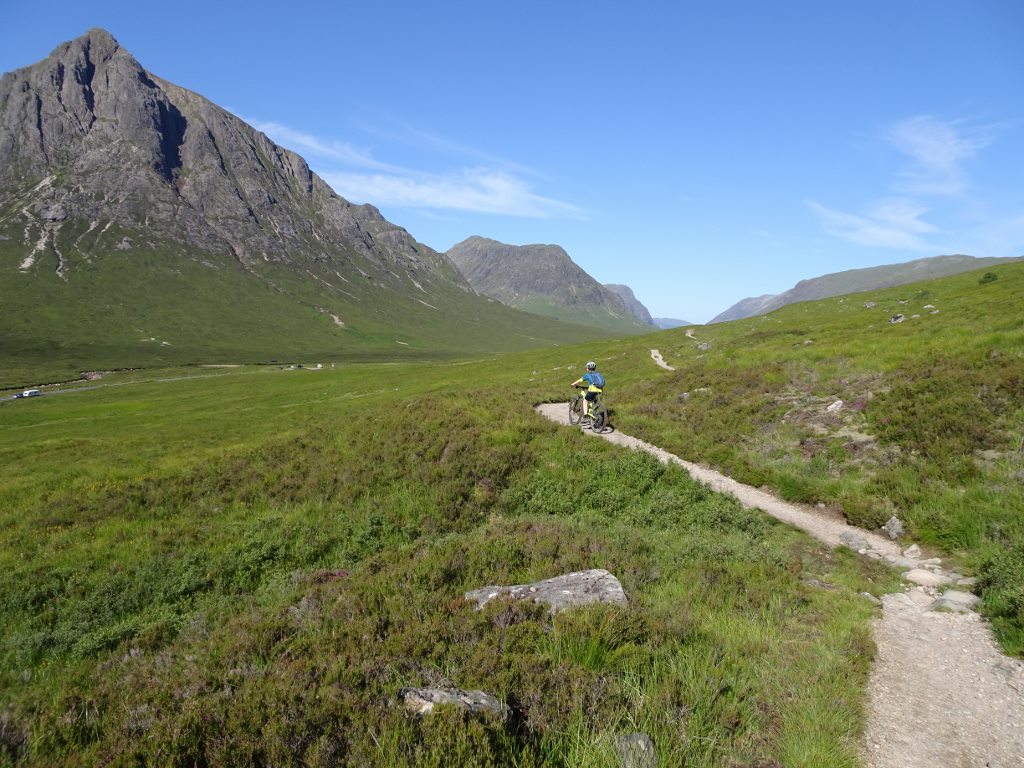 Cycling through Glen Coe on the West Highland Way