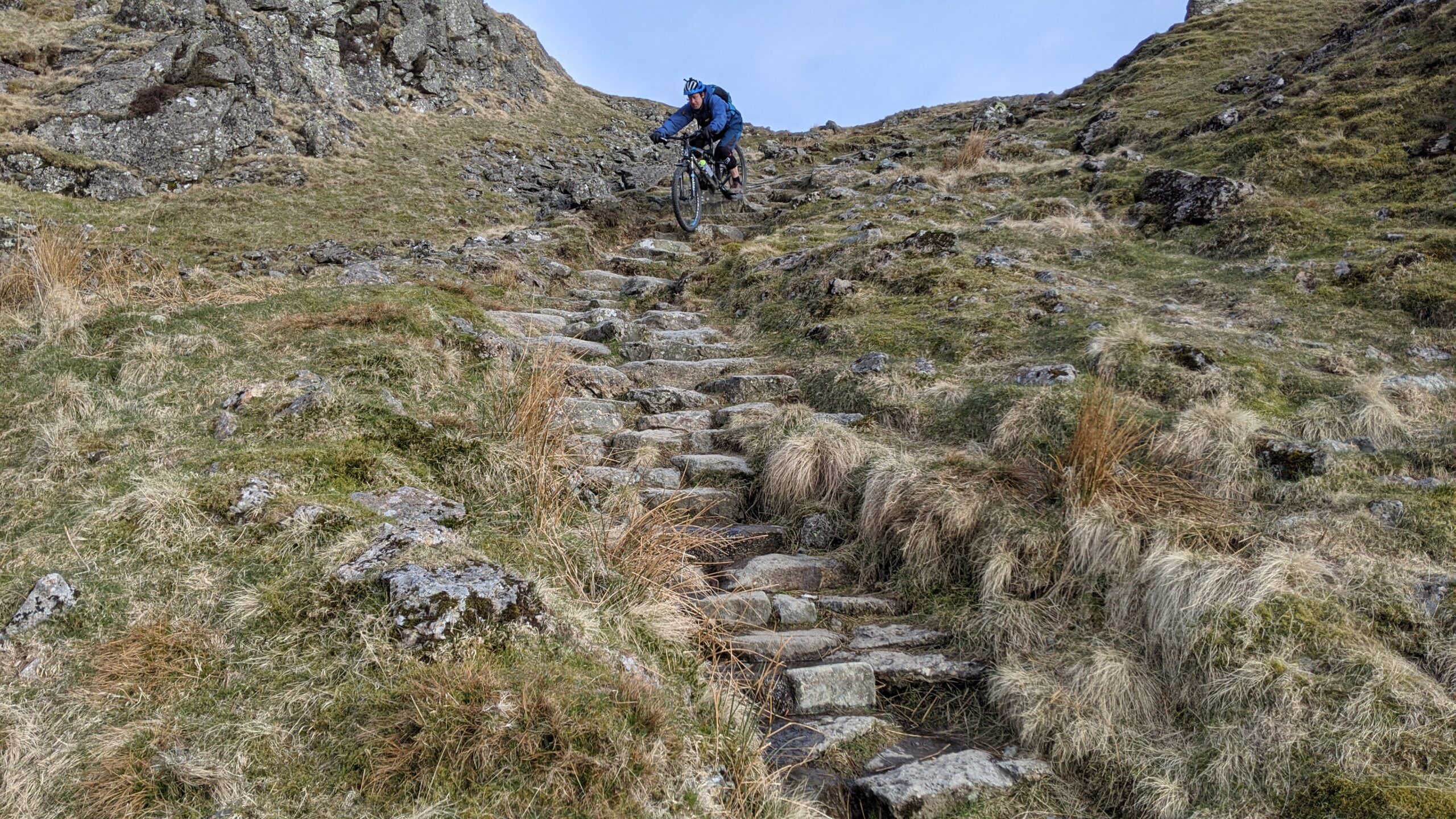 Super techie descent down Birkside on Helvellyn in the Lake District